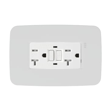  Tomacorriente doble protección GFCI Origen blanco 