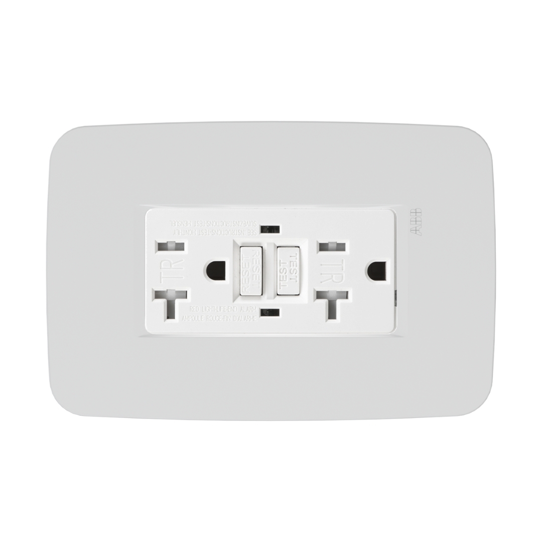  Tomacorriente doble protección GFCI Origen blanco 